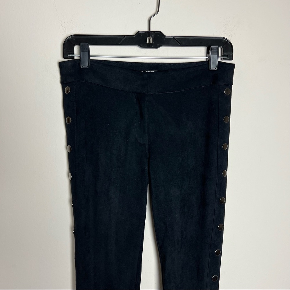 David Lerner Micro Suede High Rise Crop Flare Button Breakaway Pants - Picture 4 of 9